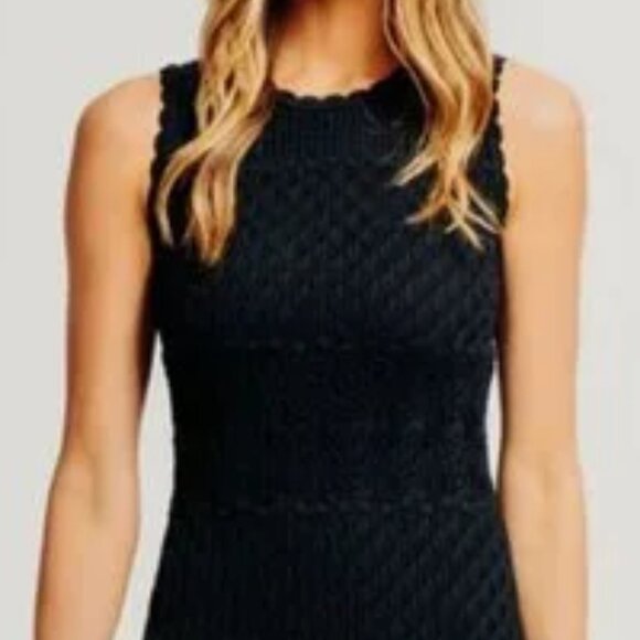 Torn By Ronny Kobo Ryan Dress  Crochet Knit Cutout Stunning texture! - Picture 7 of 11